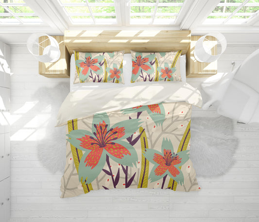 3D Blue Flowers Quilt Cover Set Bedding Set Pillowcases 76