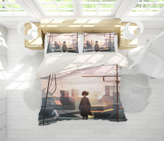 3D Cartoon Girl Quilt Cover Set Bedding Set Pillowcases 156