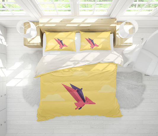 3D Bat Yellow Quilt Cover Set Bedding Set Pillowcases 119
