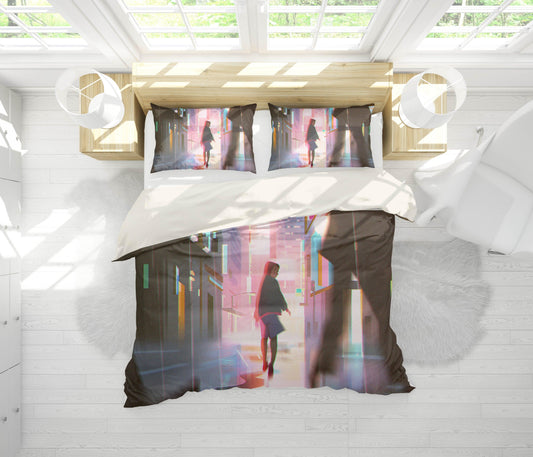 3D Cartoon House Girl Quilt Cover Set Bedding Set Pillowcases 170