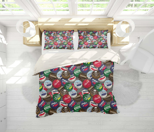 3D Bottle Cap Quilt Cover Set Bedding Set Pillowcases 100