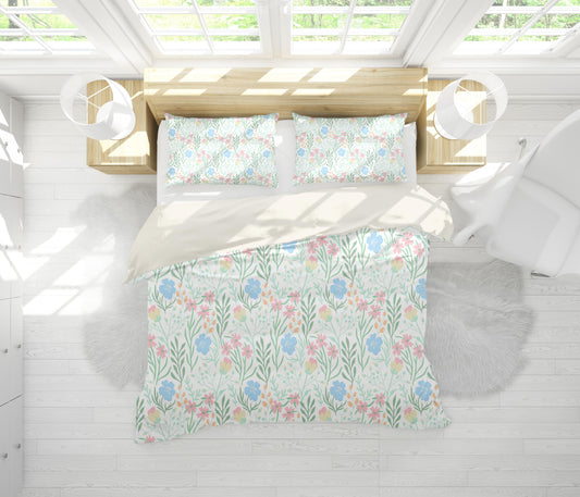 3D Blue Floral Branch Leaves Quilt Cover Set Bedding Set Pillowcases 155