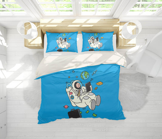 3D Cartoon Astronaut Quilt Cover Set Bedding Set Pillowcases  34