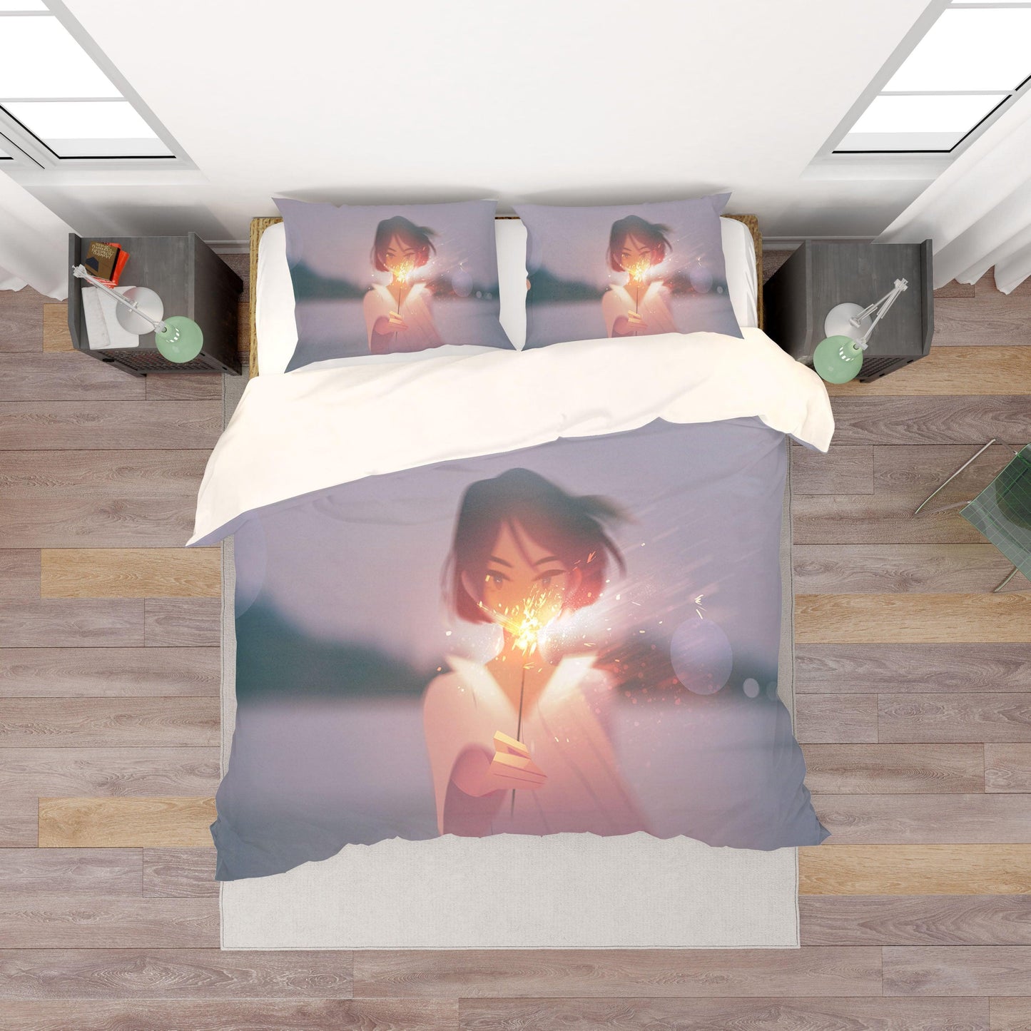 3D Cartoon Girl Quilt Cover Set Bedding Set Pillowcases 162