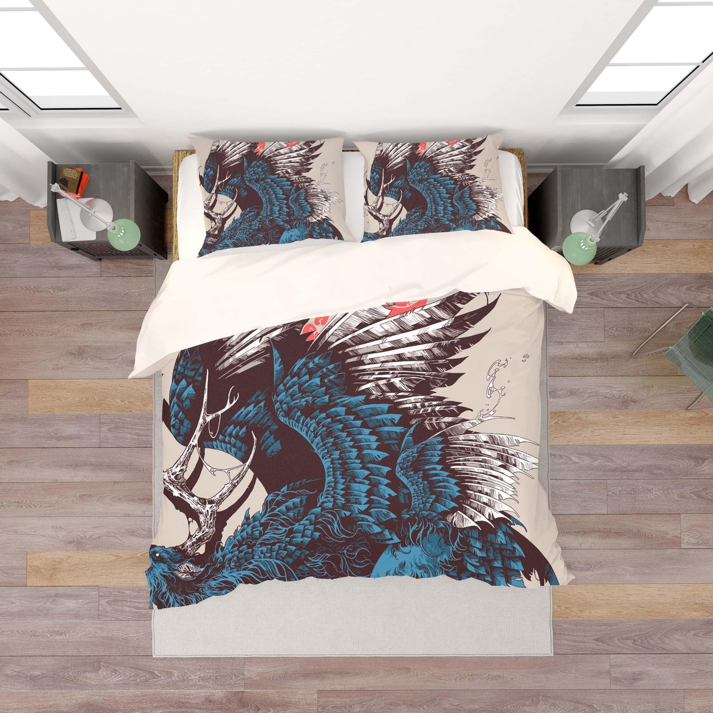 3D Blue Eagle Quilt Cover Set Bedding Set Pillowcases 93
