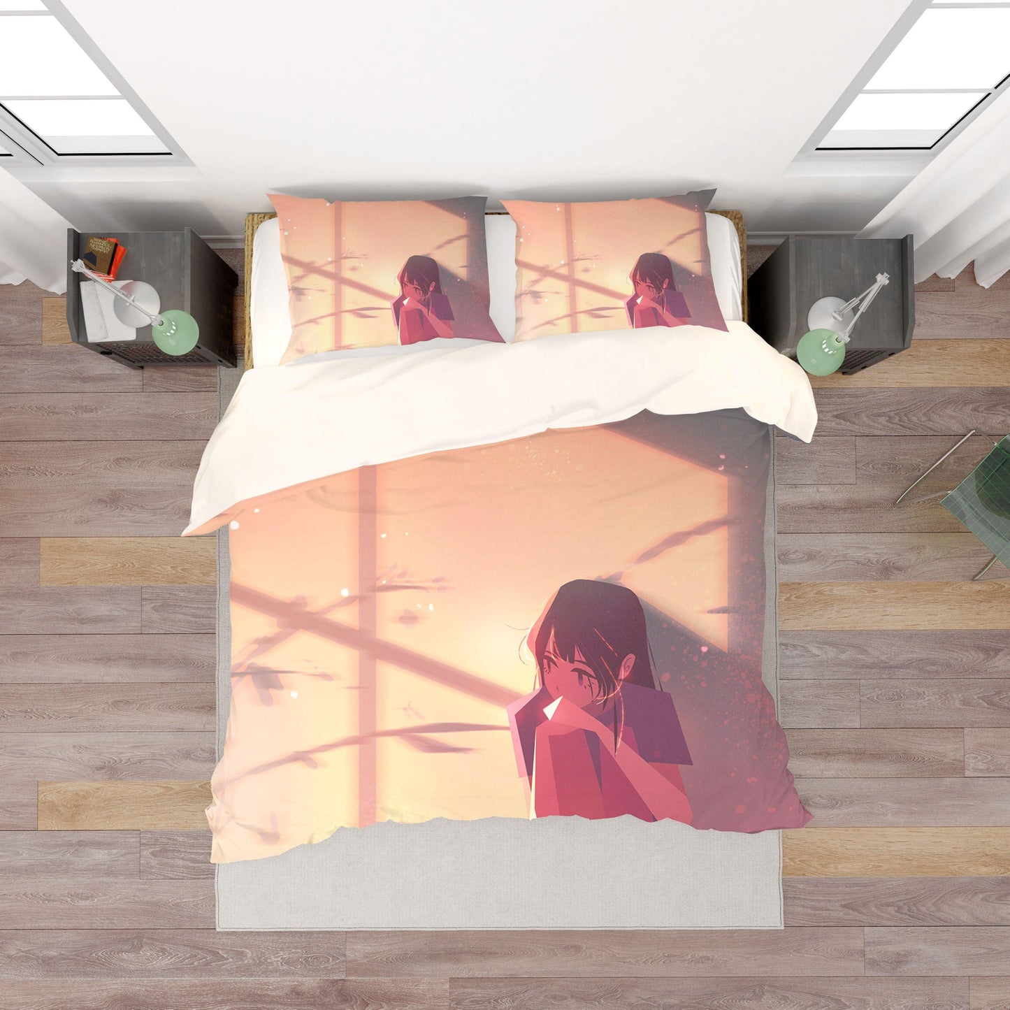 3D Cartoon Girl Quilt Cover Set Bedding Set Pillowcases 128