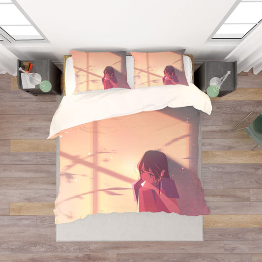 3D Cartoon Girl Quilt Cover Set Bedding Set Pillowcases 128