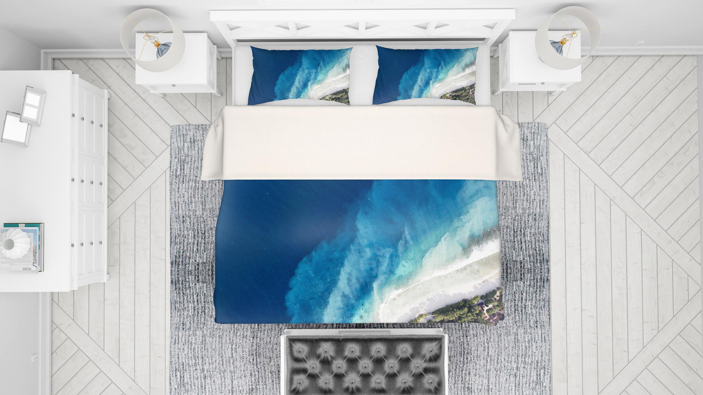 3D Blue Sea Wave Forest Quilt Cover Set Bedding Set Pillowcases 32