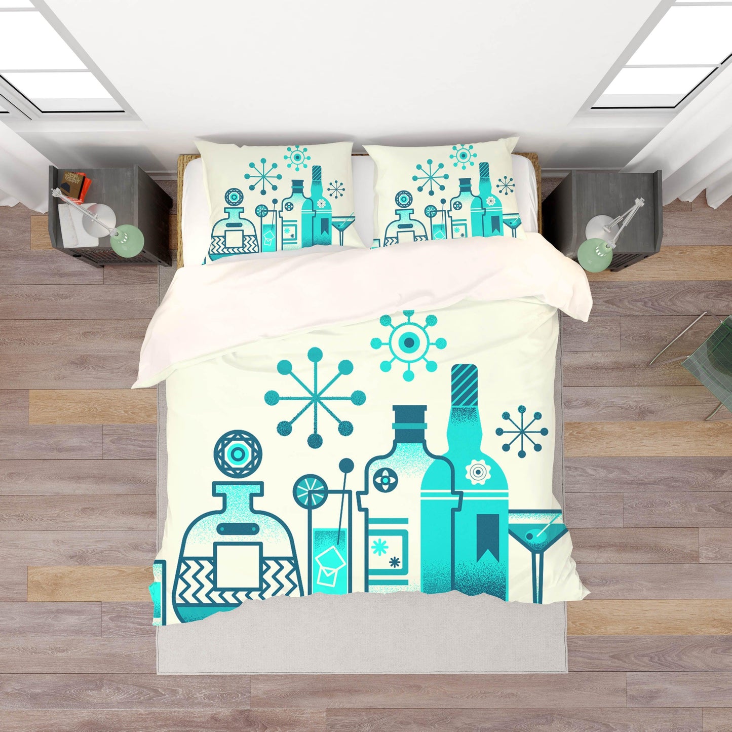 3D Cartoon Blue Wine Bottle Quilt Cover Set Bedding Set Pillowcases  13