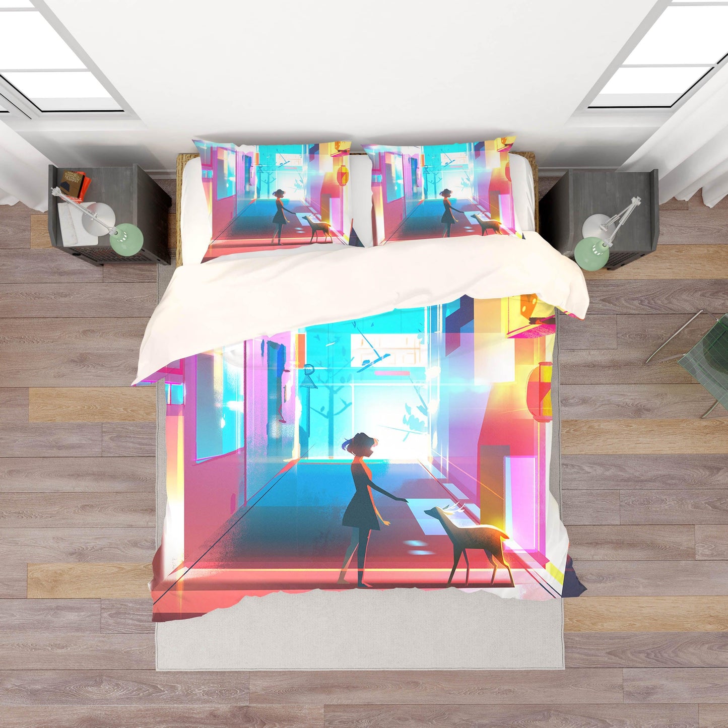 3D Cartoon Girl Quilt Cover Set Bedding Set Pillowcases 166