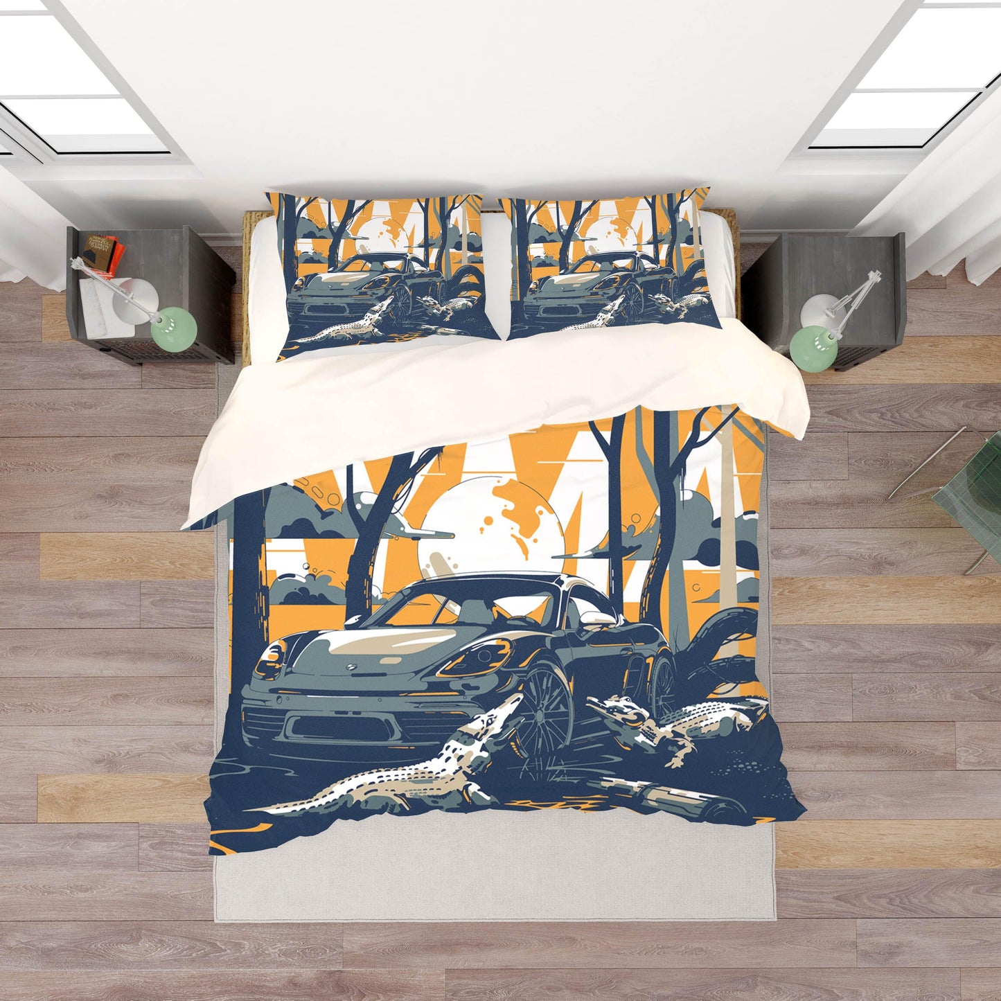 3D Car Crocodile Quilt Cover Set Bedding Set Pillowcases  6