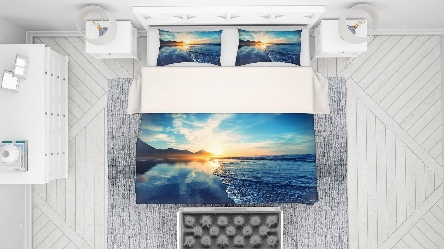3D Blue Sea Mountains Quilt Cover Set Bedding Set Pillowcases 56
