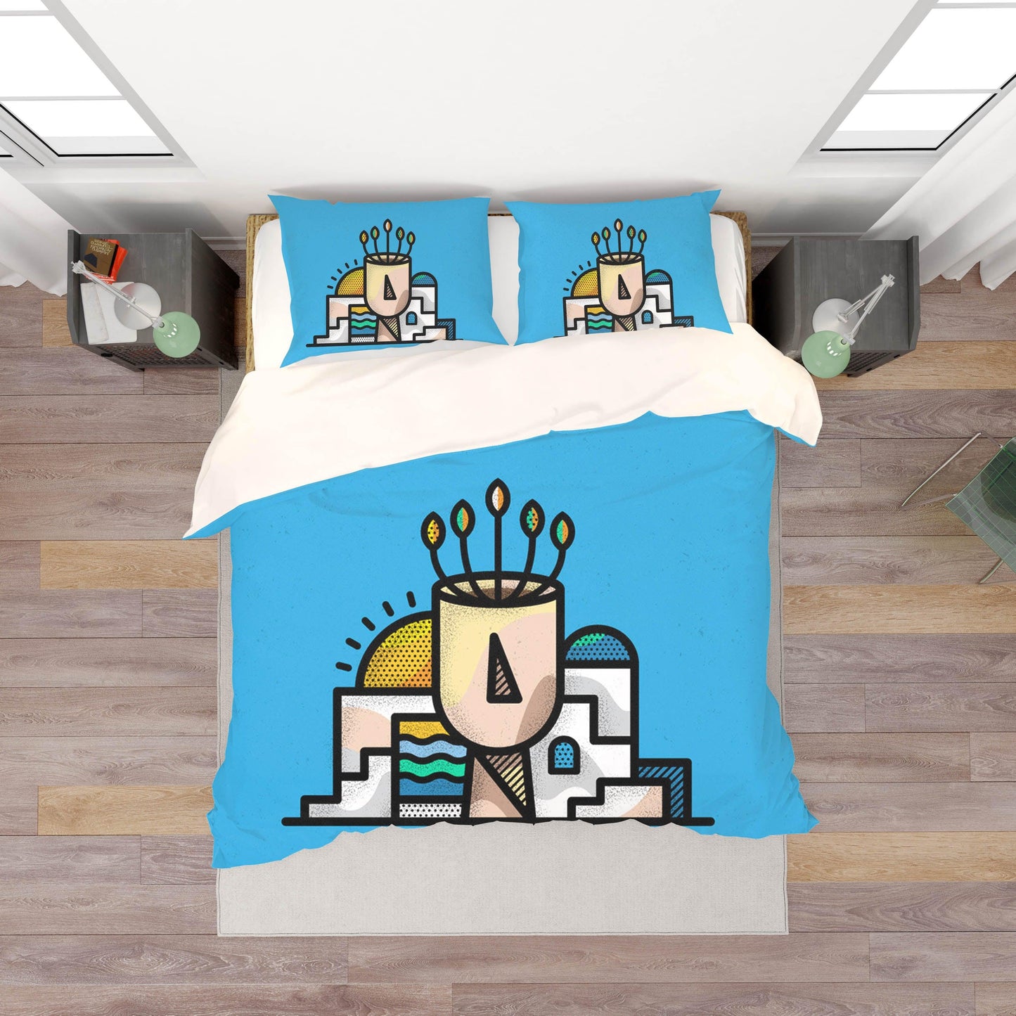 3D Blue Cartoon Quilt Cover Set Bedding Set Pillowcases 108