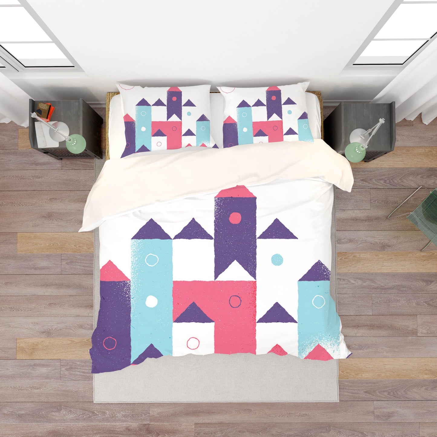 3D Cartoon House Quilt Cover Set Bedding Set Pillowcases 169