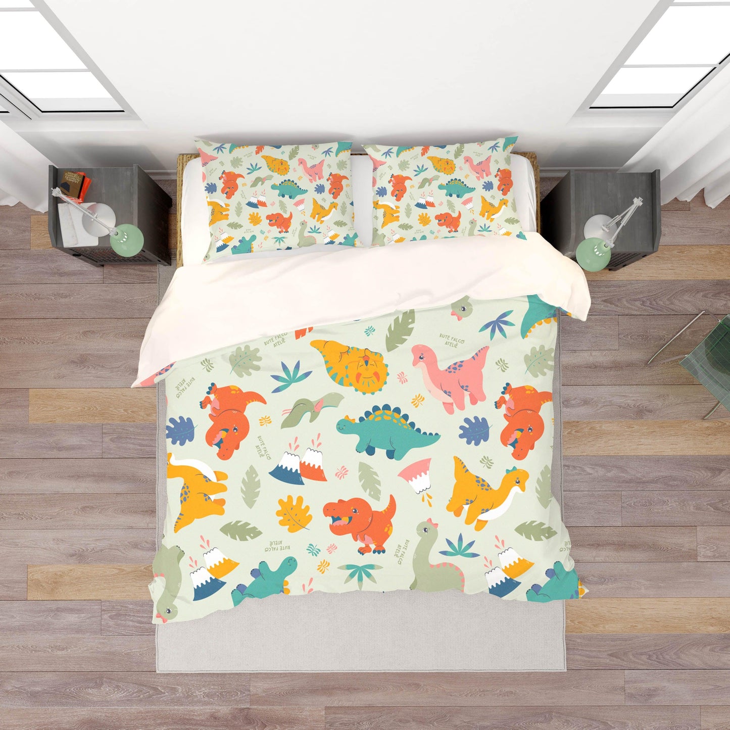 3D Cartoon Dinosaur Quilt Cover Set Bedding Set Pillowcases 163