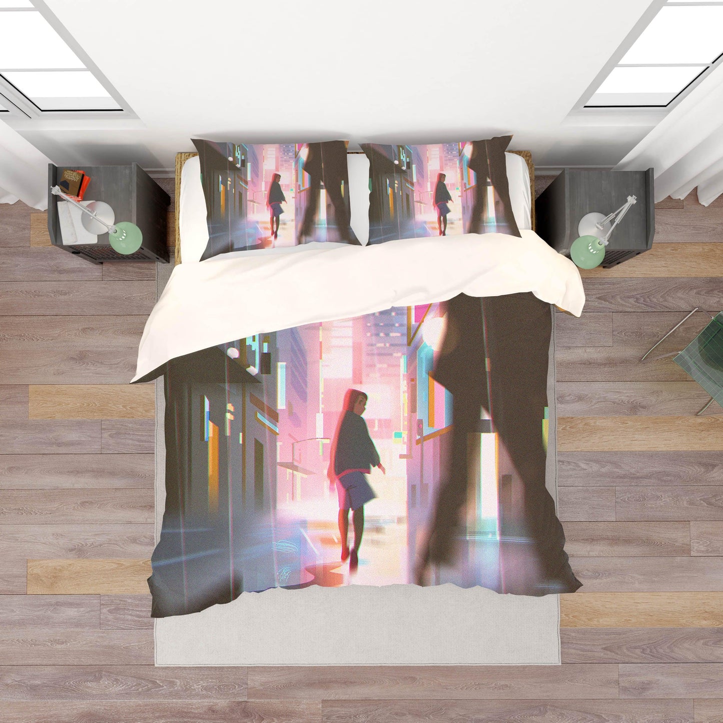 3D Cartoon House Girl Quilt Cover Set Bedding Set Pillowcases 170