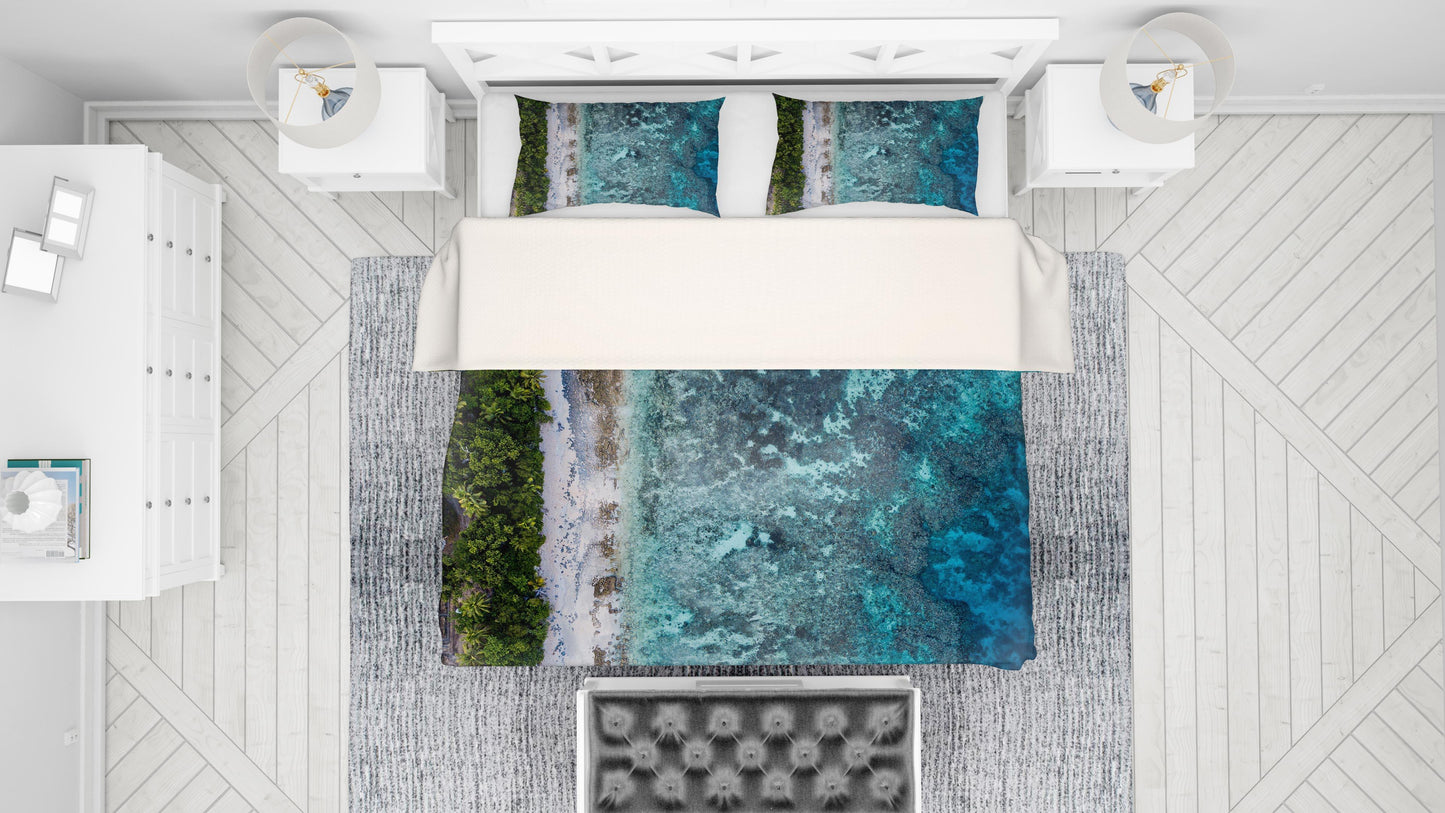 3D Blue Sea Wave Plants Quilt Cover Set Bedding Set Pillowcases 91