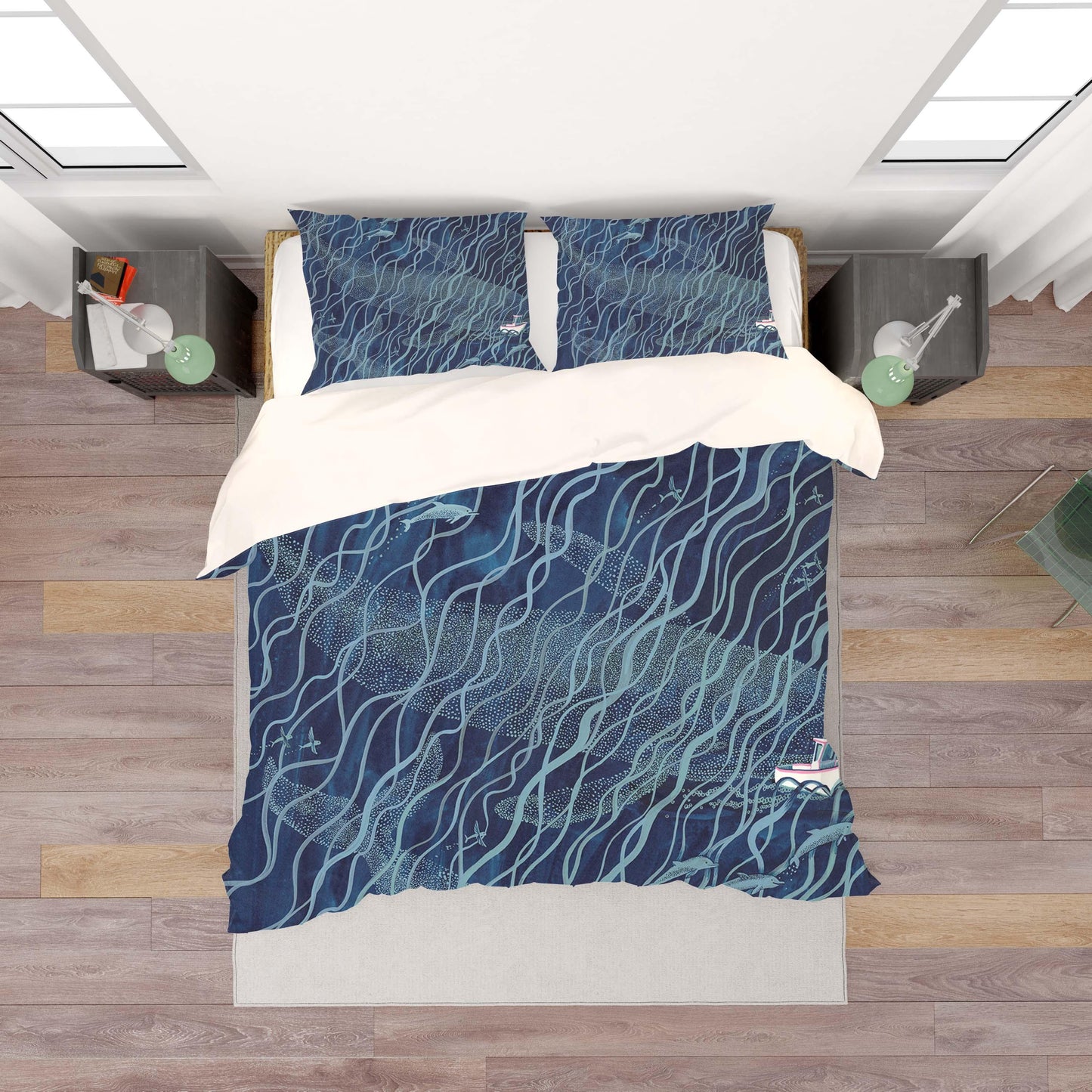 3D Blue Whale Quilt Cover Set Bedding Set Pillowcases 95