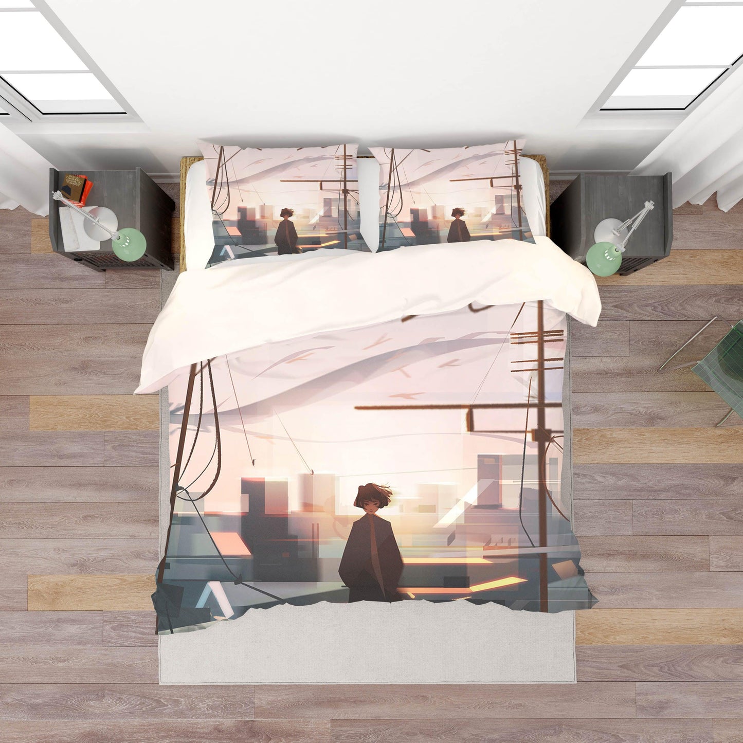 3D Cartoon Girl Quilt Cover Set Bedding Set Pillowcases 156