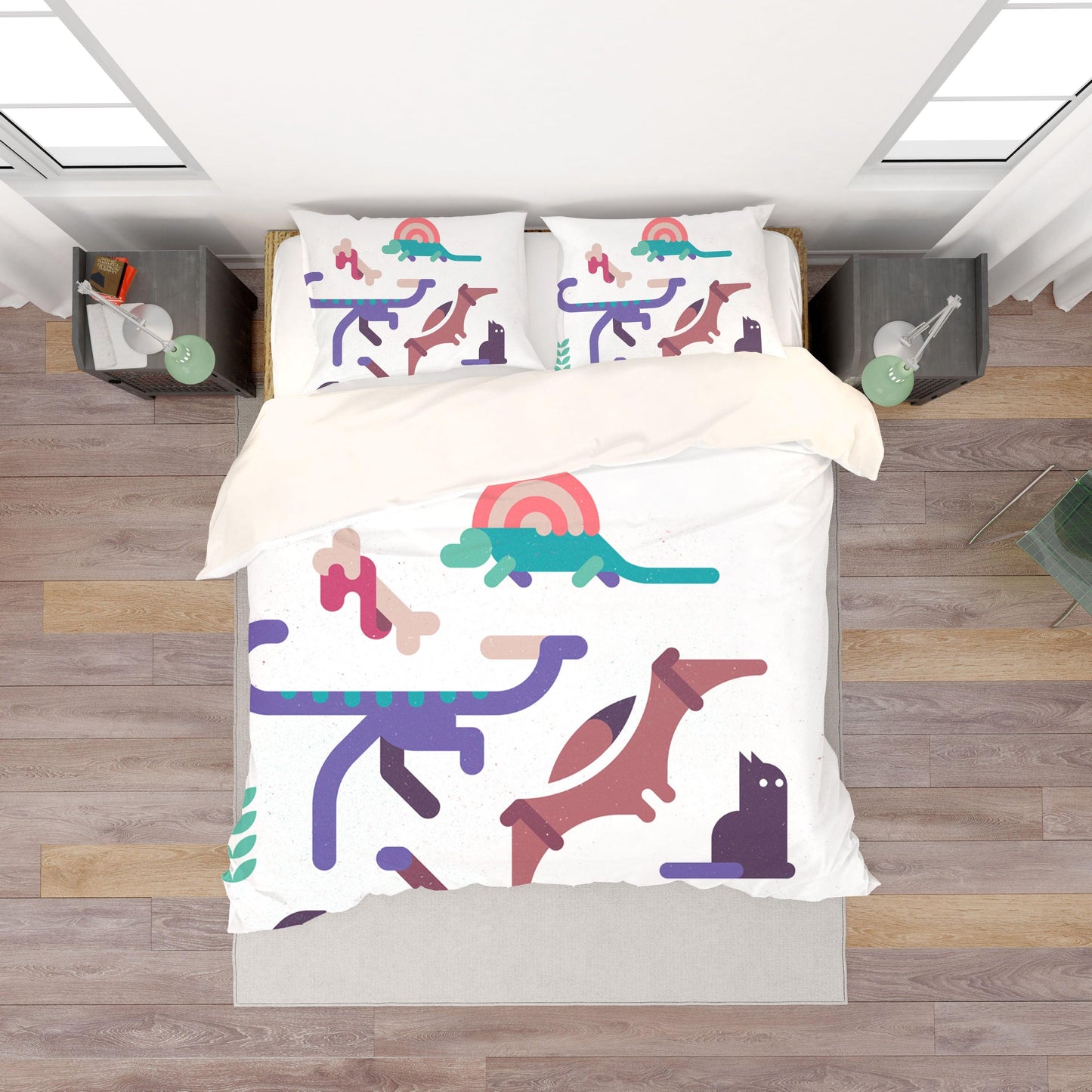 3D Cartoon Animals Quilt Cover Set Bedding Set Pillowcases 165