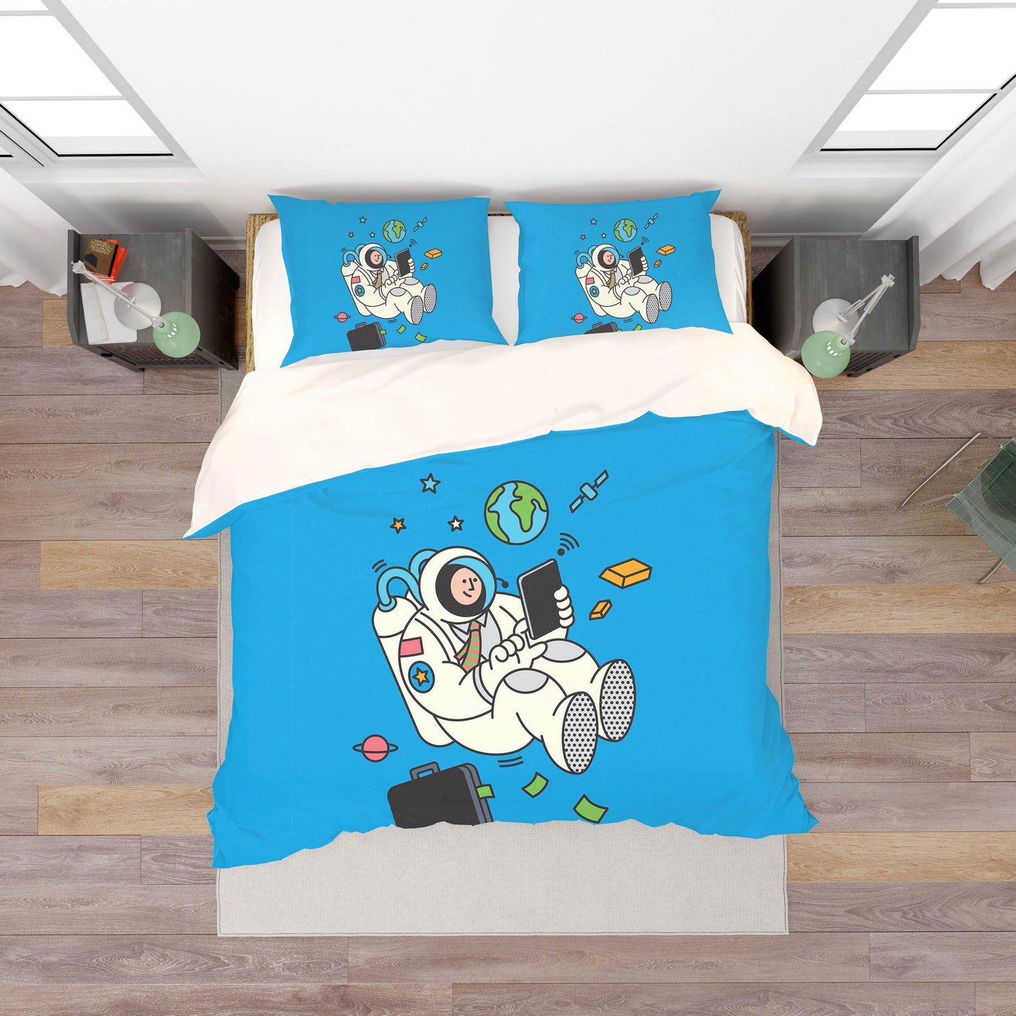 3D Cartoon Astronaut Quilt Cover Set Bedding Set Pillowcases  34