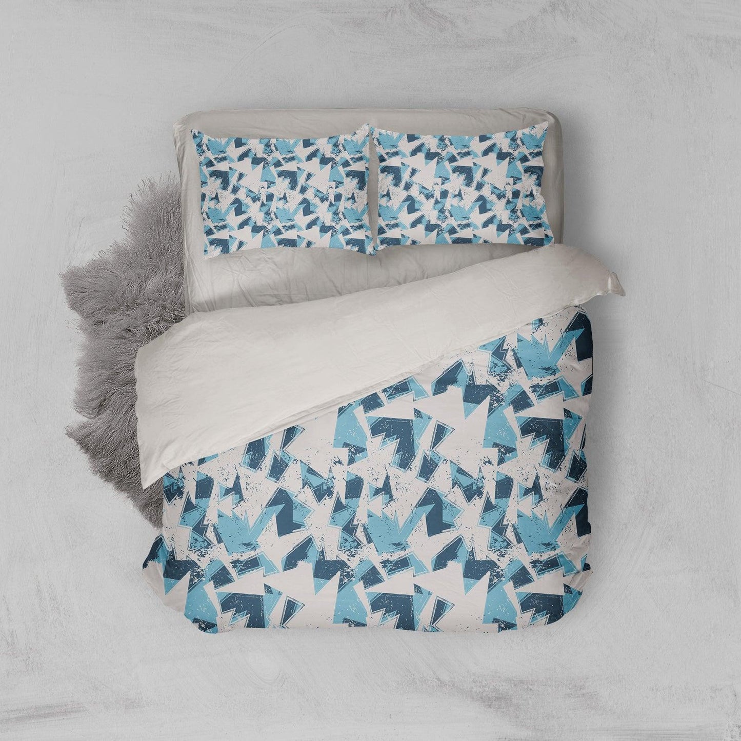 3D Blue Geometric Quilt Cover Set Bedding Set Pillowcases 208