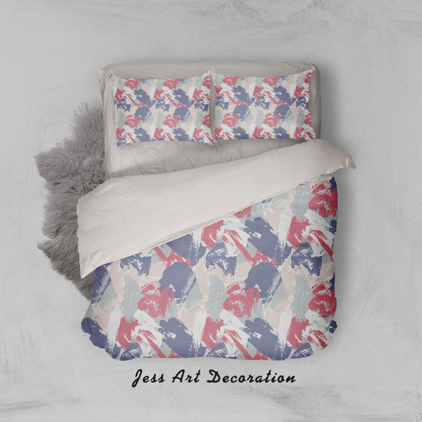 3D Blue Red Green Watercolor Quilt Cover Set Bedding Set Pillowcases 54