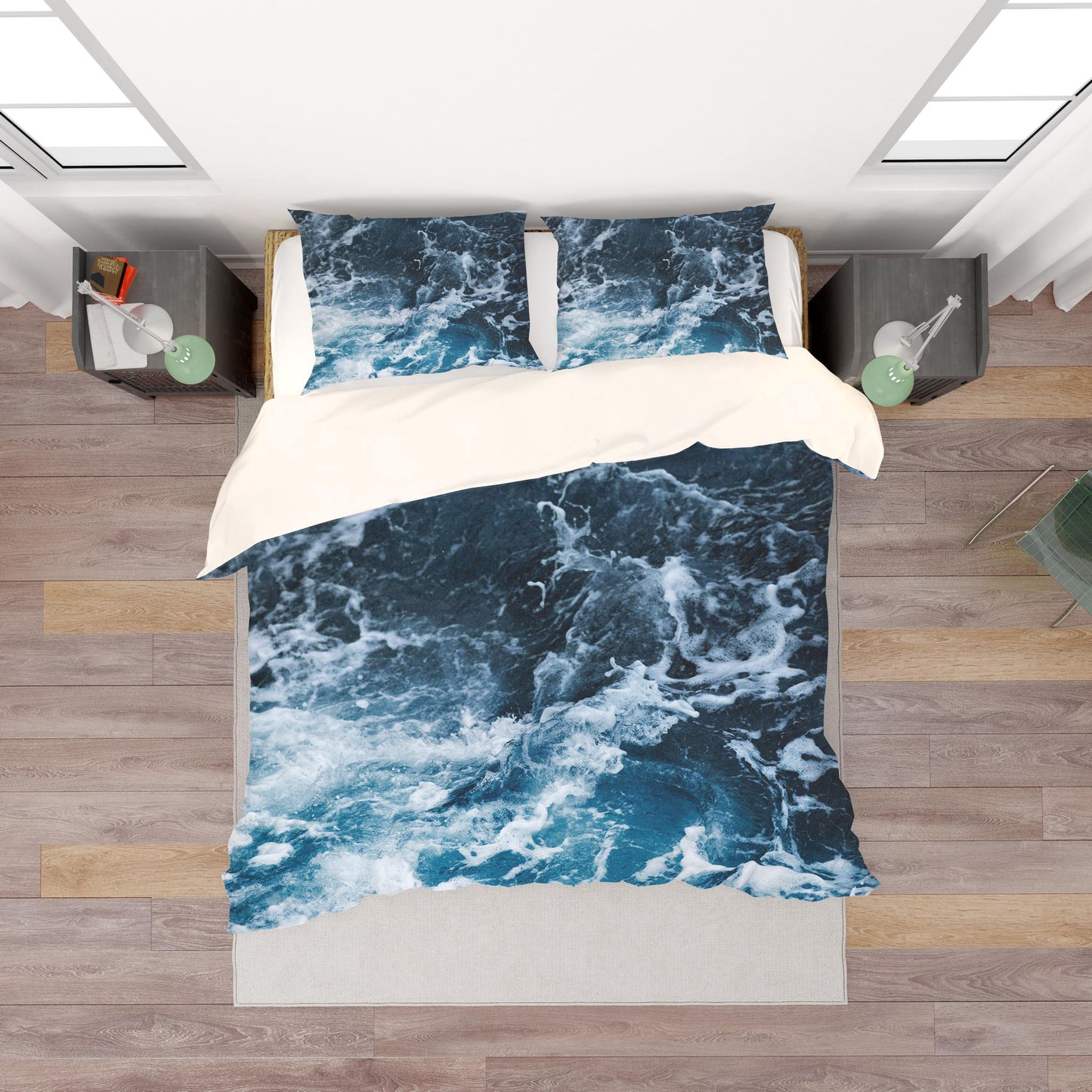 3D Blue Sea Wave Quilt Cover Set Bedding Set Pillowcases 18