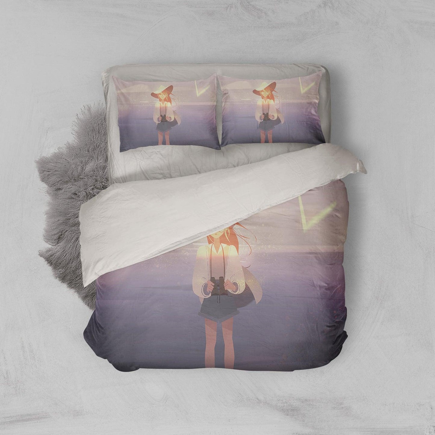 3D Cartoon Girl Quilt Cover Set Bedding Set Pillowcases 152