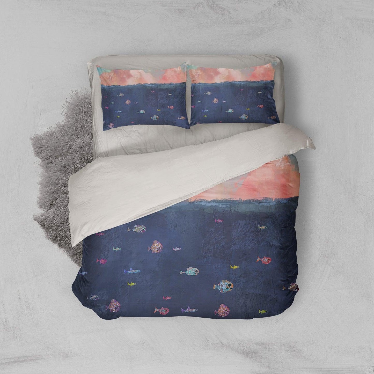 3D Cartoon Colorful Fish Pattern Quilt Cover Set Bedding Set Pillowcases  19