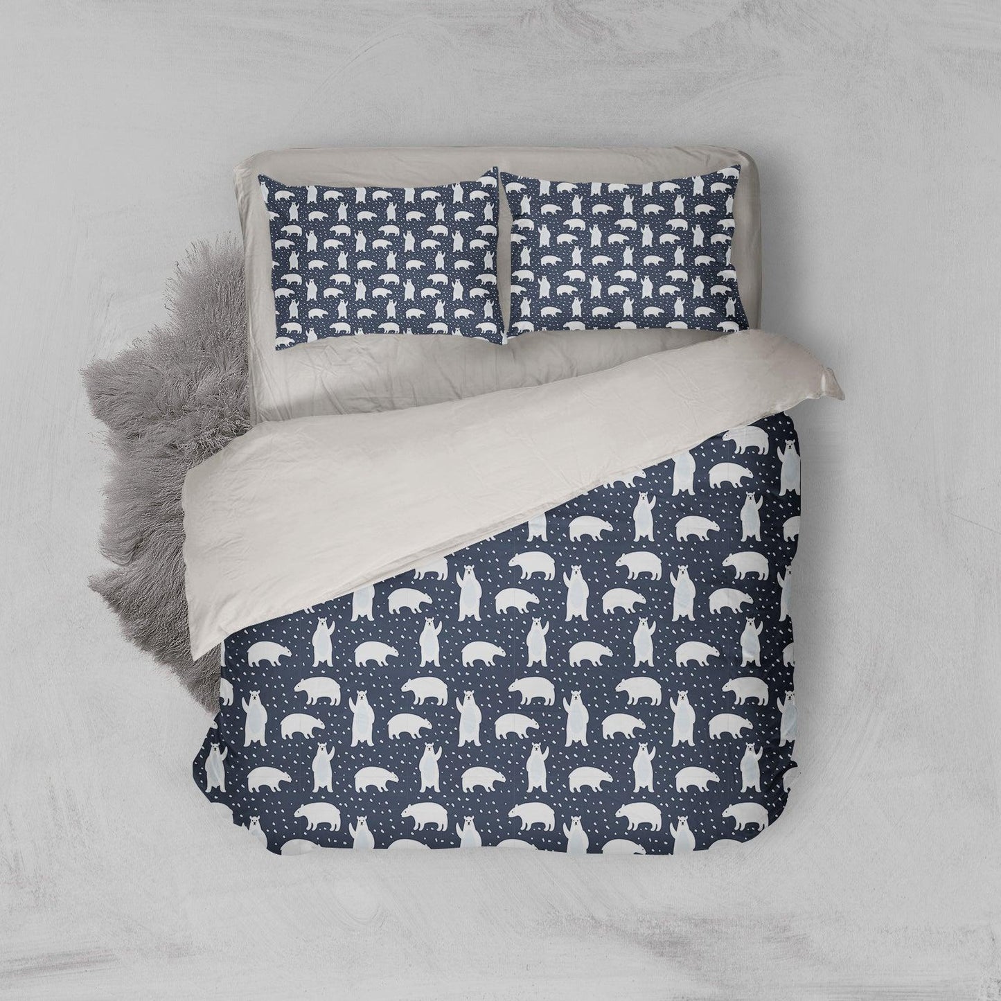 3D Black White Polar Bear Quilt Cover Set Bedding Set Pillowcases 86