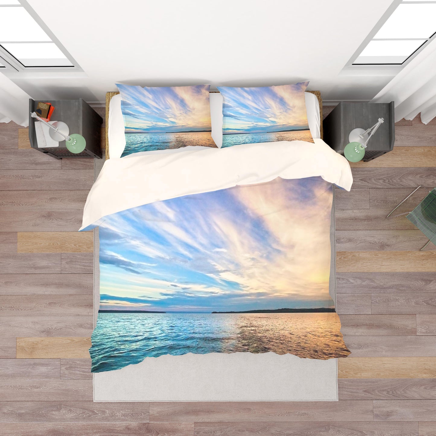 3D Blue Sky Sea Quilt Cover Set Bedding Set Pillowcases 04