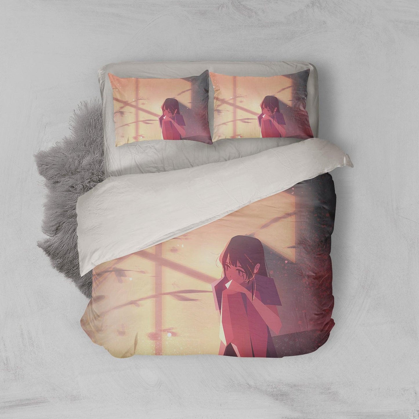 3D Cartoon Girl Quilt Cover Set Bedding Set Pillowcases 128