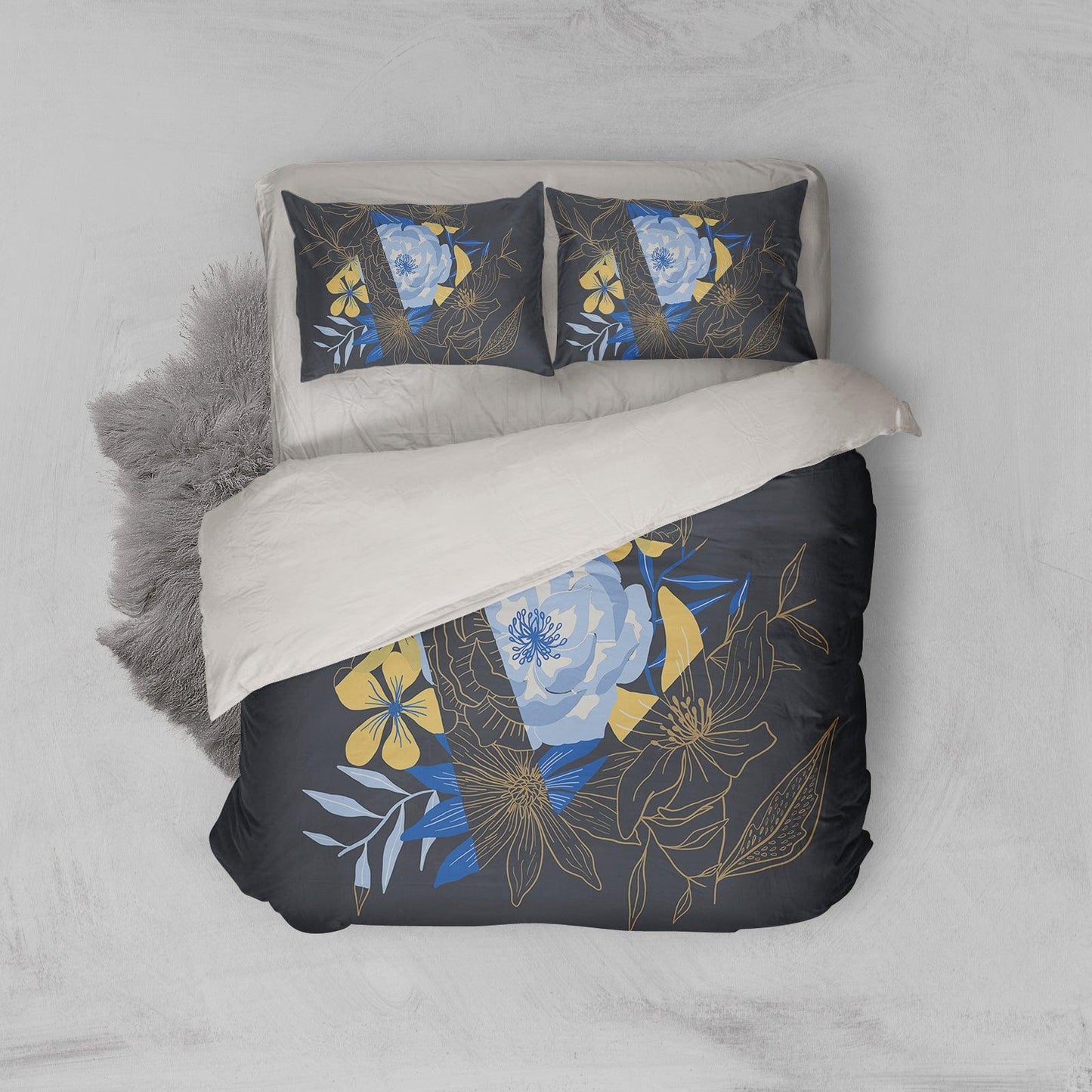 3D Blue Flowers Quilt Cover Set Bedding Set Pillowcases 101