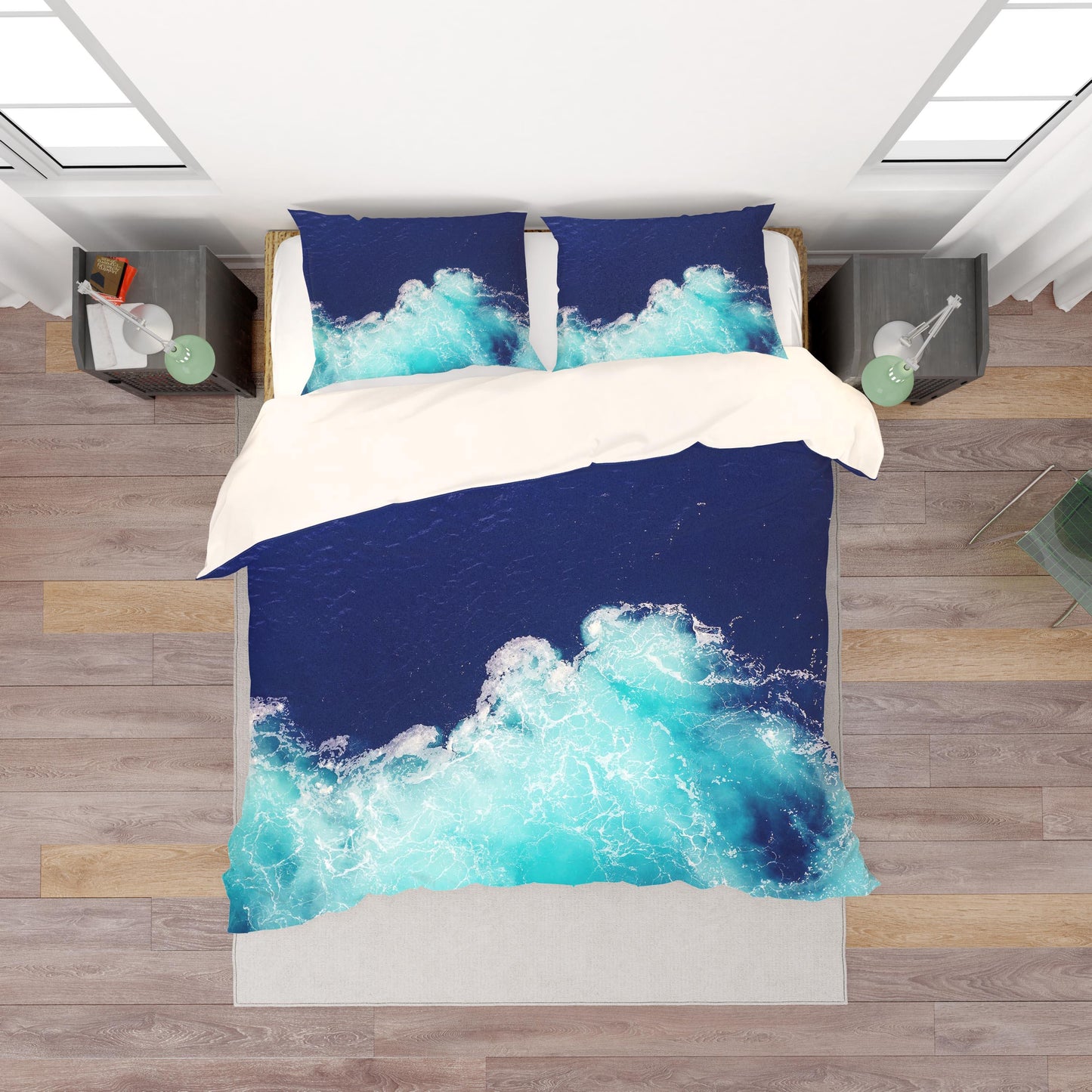 3D Blue Sea Wave Quilt Cover Set Bedding Set Pillowcases 21