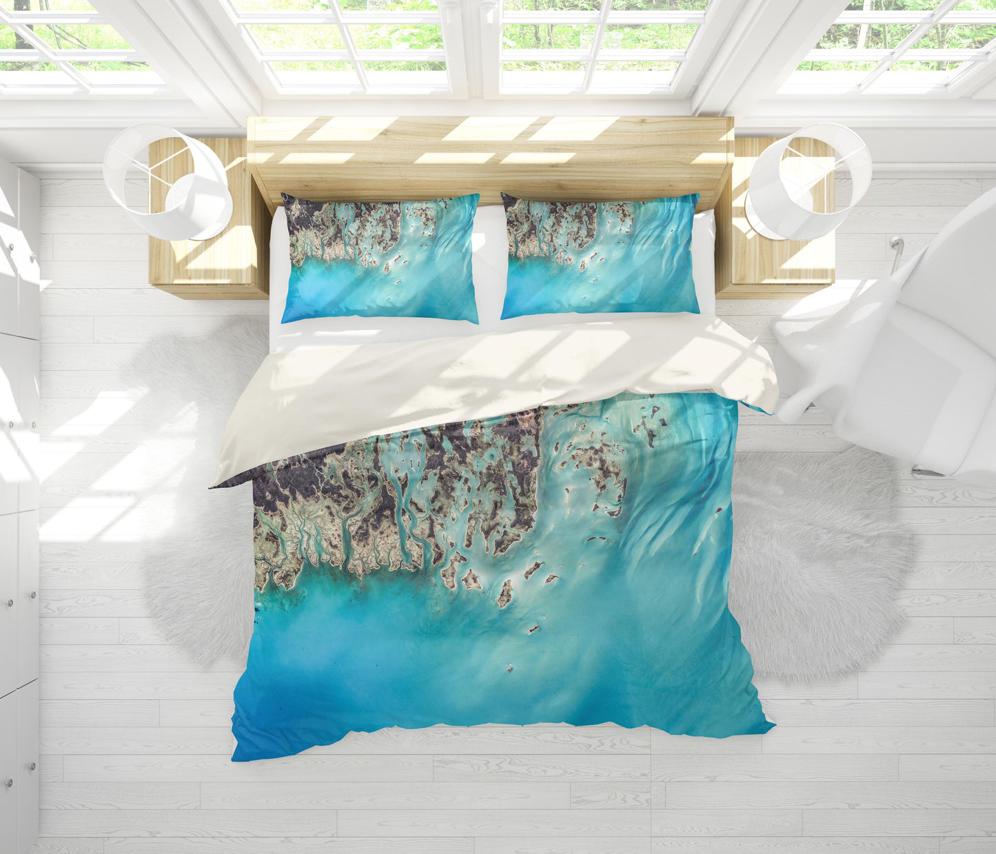 3D Blue Sea Wave Quilt Cover Set Bedding Set Pillowcases 73