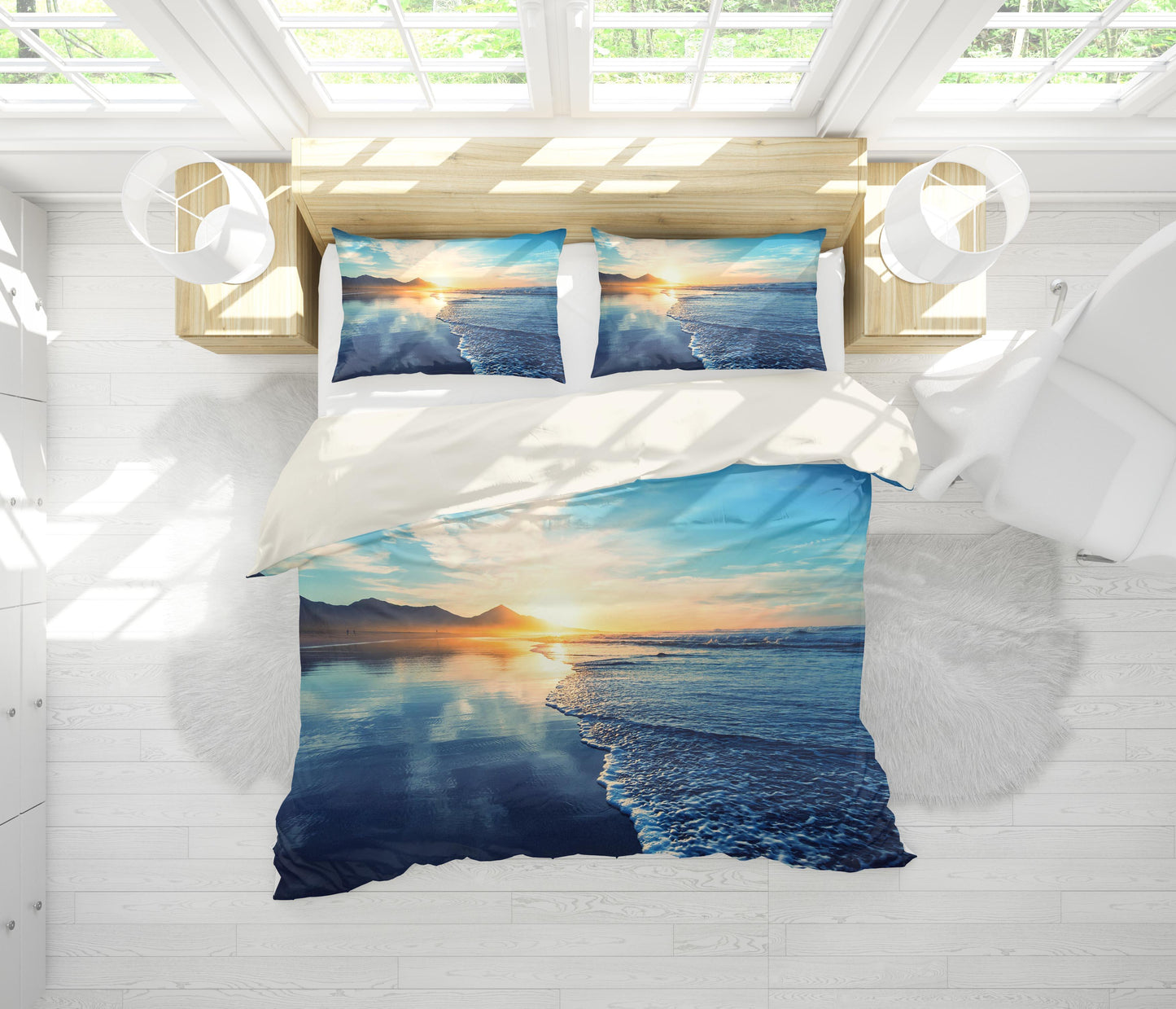 3D Blue Sea Mountains Quilt Cover Set Bedding Set Pillowcases 56