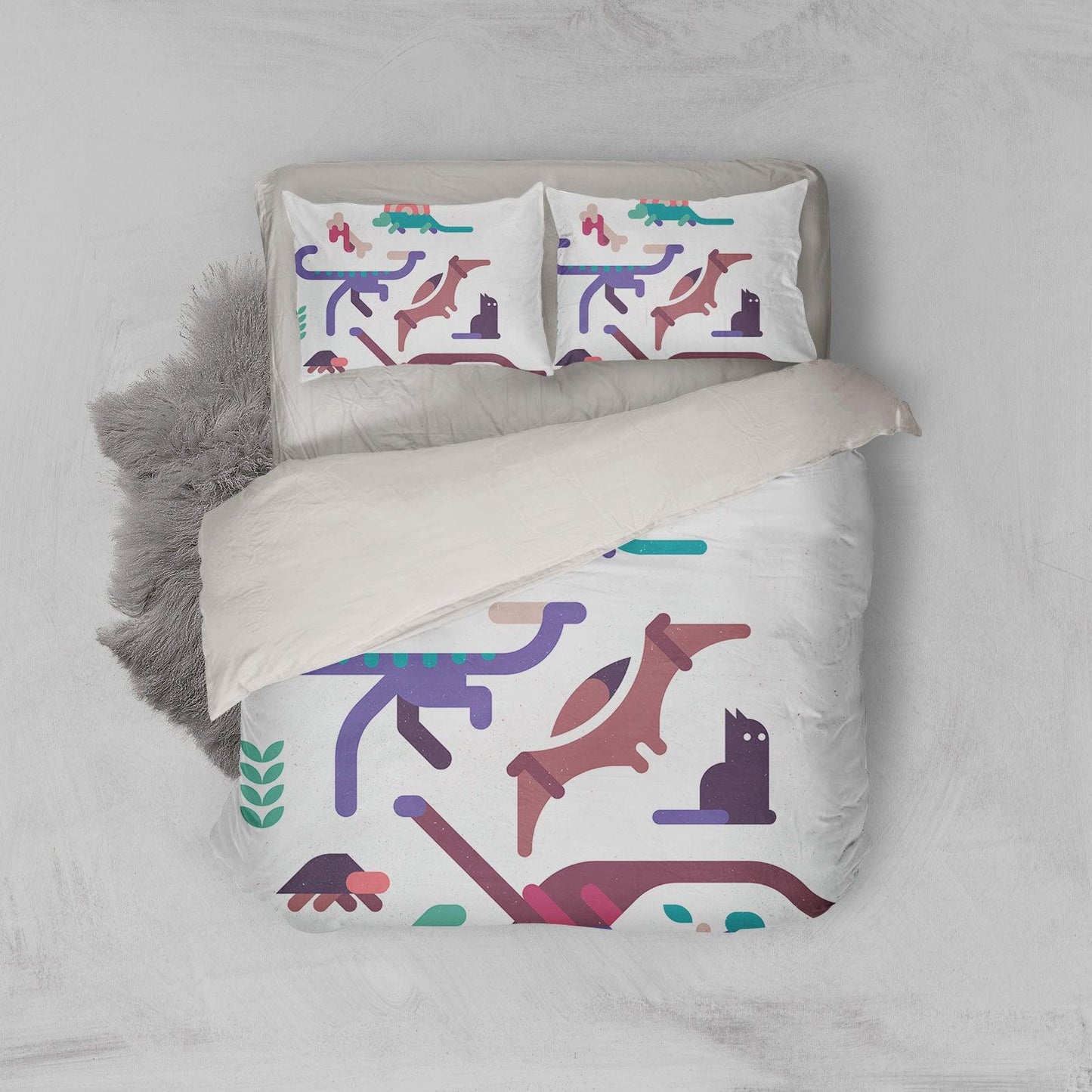 3D Cartoon Animals Quilt Cover Set Bedding Set Pillowcases 165