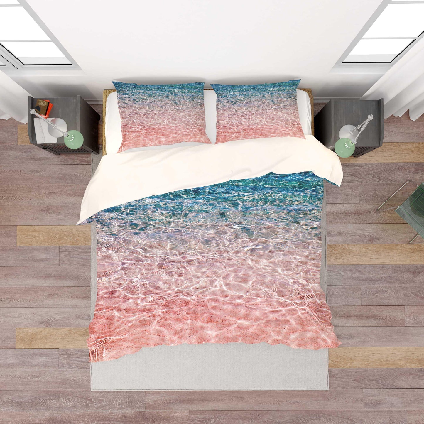 3D Blue Red Sea Ripple Quilt Cover Set Bedding Set Pillowcases 19