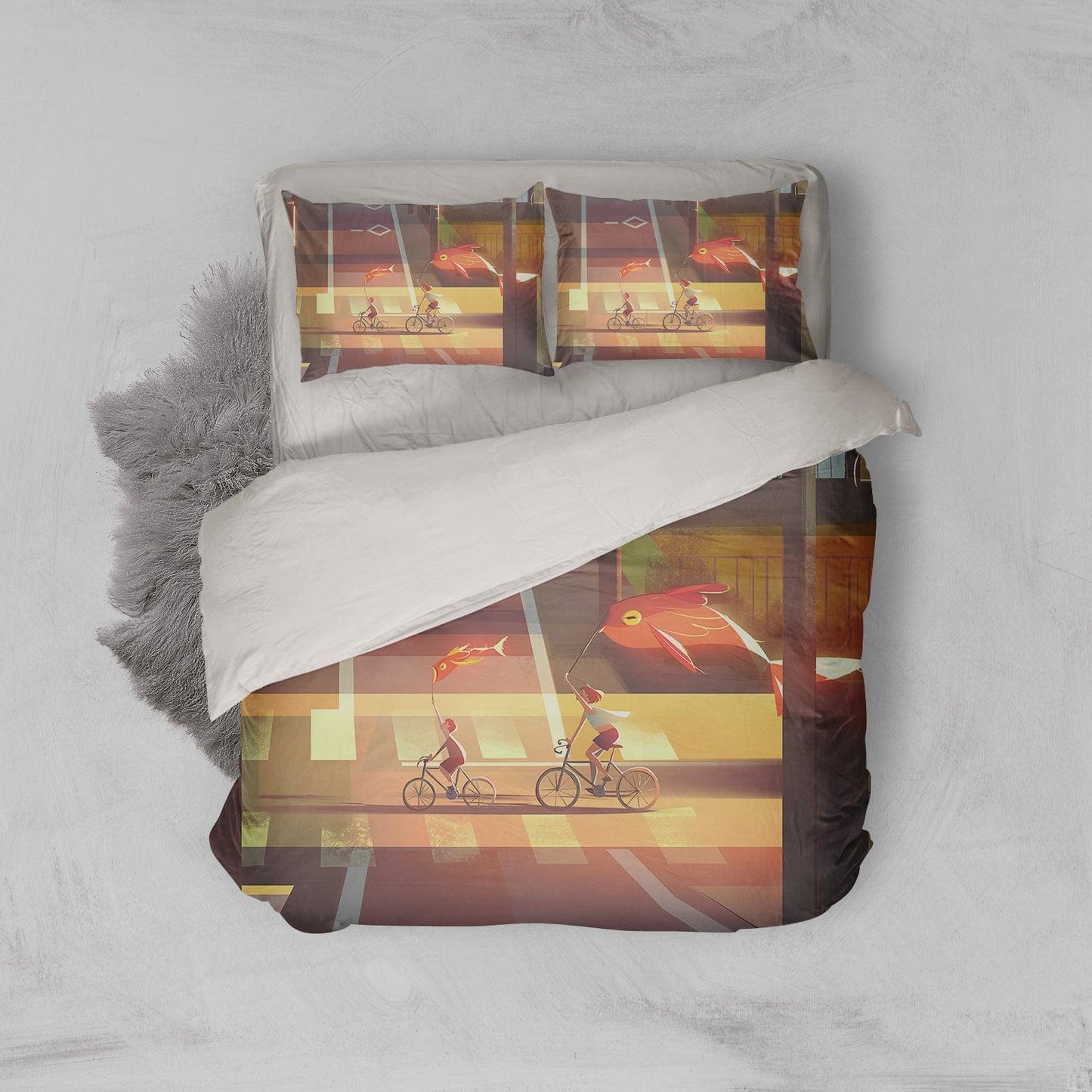 3D Cartoon Boy Girl Quilt Cover Set Bedding Set Pillowcases 129