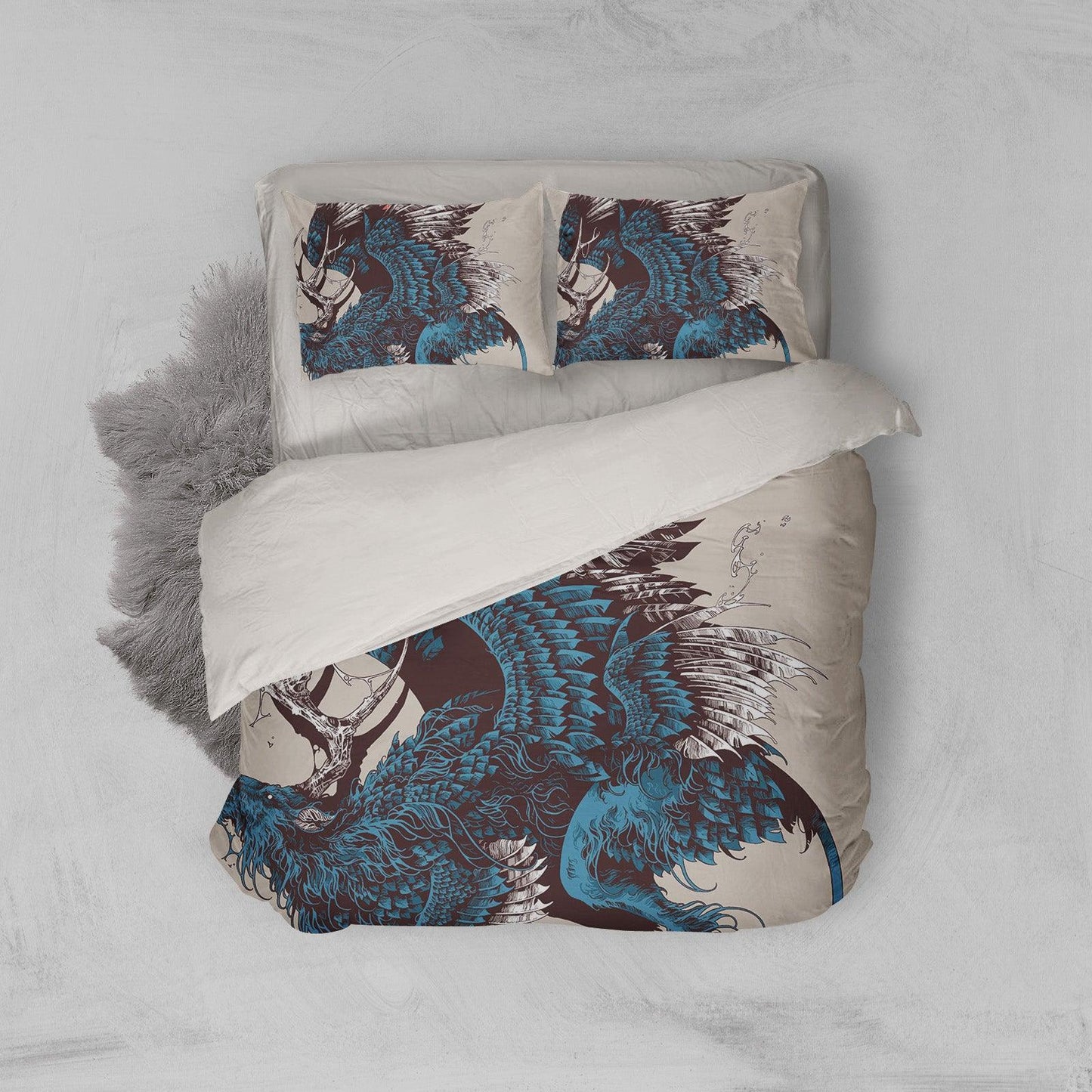 3D Blue Eagle Quilt Cover Set Bedding Set Pillowcases 93