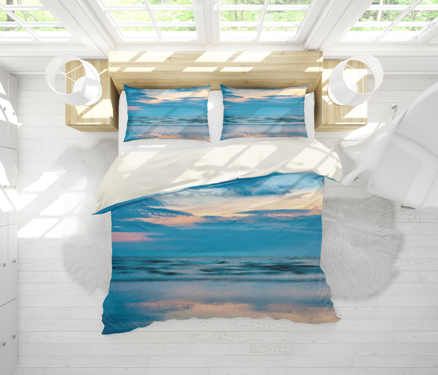 3D Blue Sea Quilt Cover Set Bedding Set Pillowcases 84