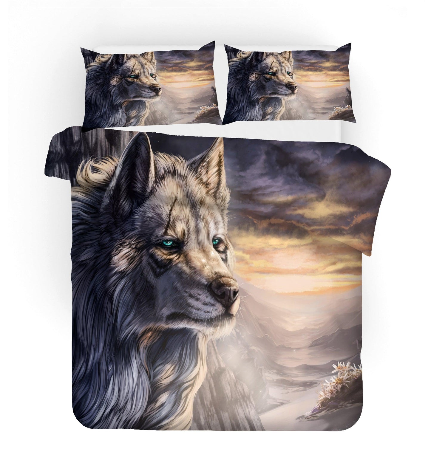 3D Abstract Wolf Quilt Cover Set Bedding Set Pillowcases 24