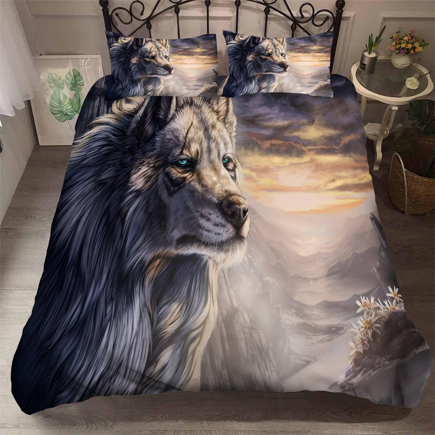 3D Abstract Wolf Quilt Cover Set Bedding Set Pillowcases 24