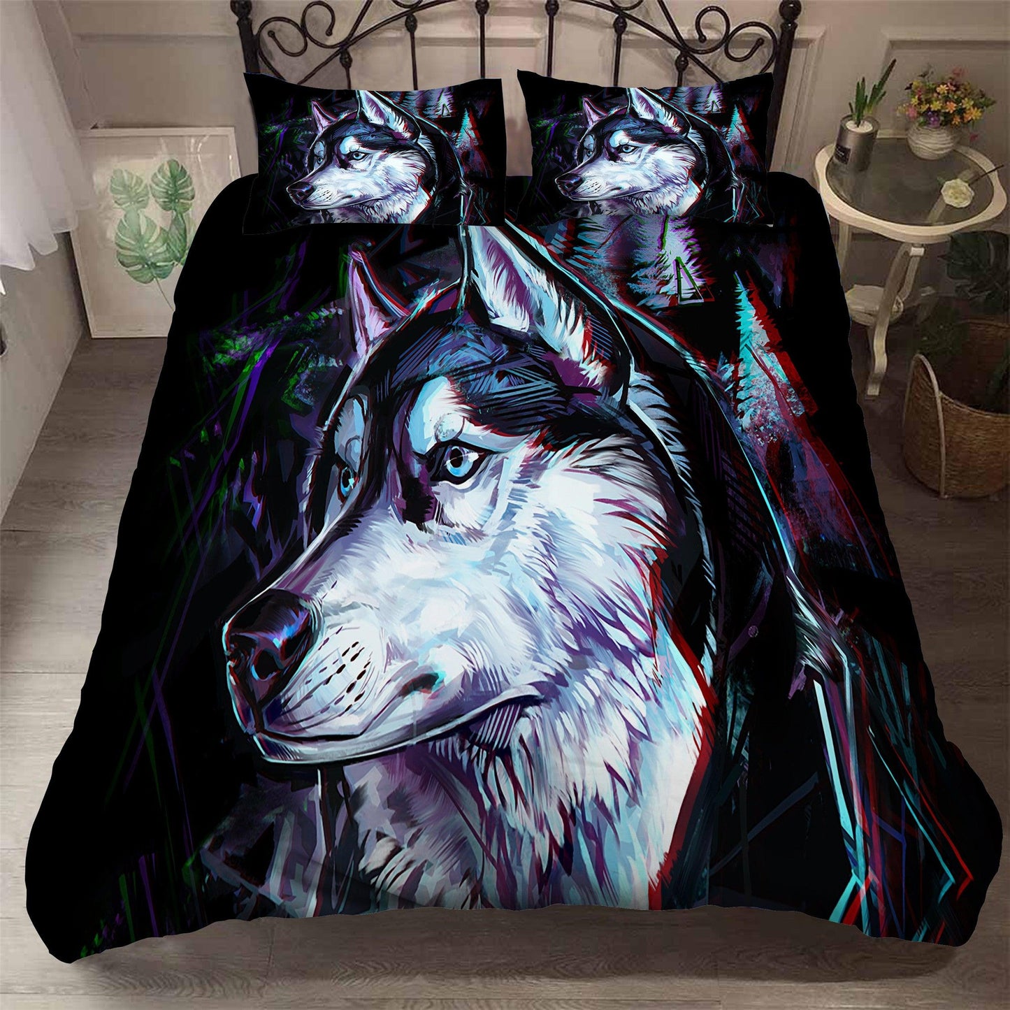 3D Black Wolf Quilt Cover Set Bedding Set Pillowcases 26