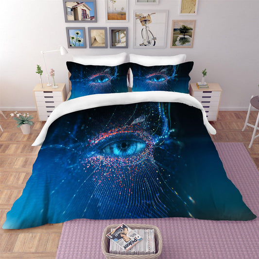3D Blue Abstract Eye Quilt Cover Set Bedding Set Pillowcases 58