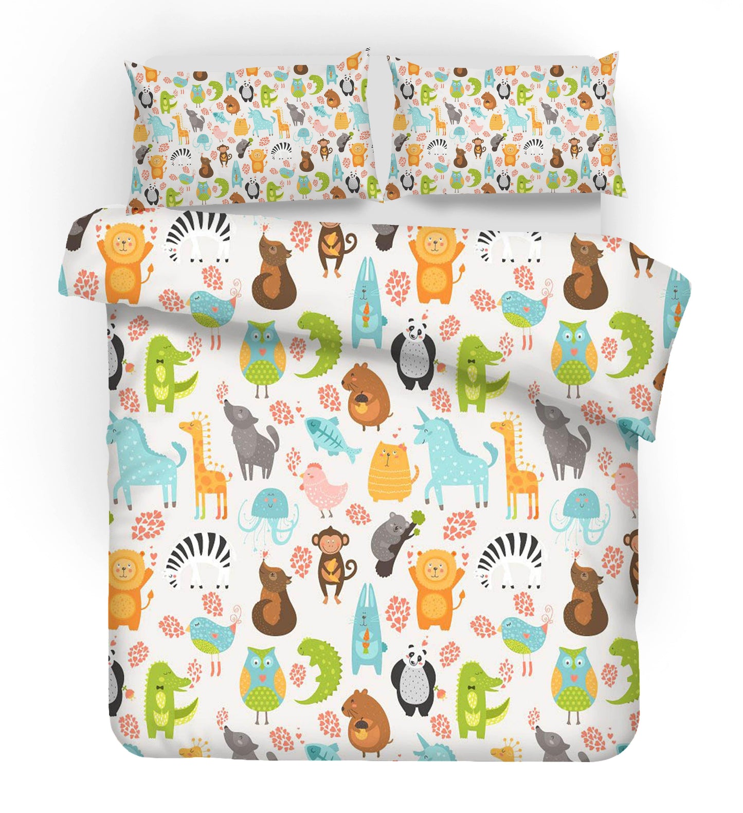 3D Cartoon Animals Quilt Cover Set Bedding Set Pillowcases 215