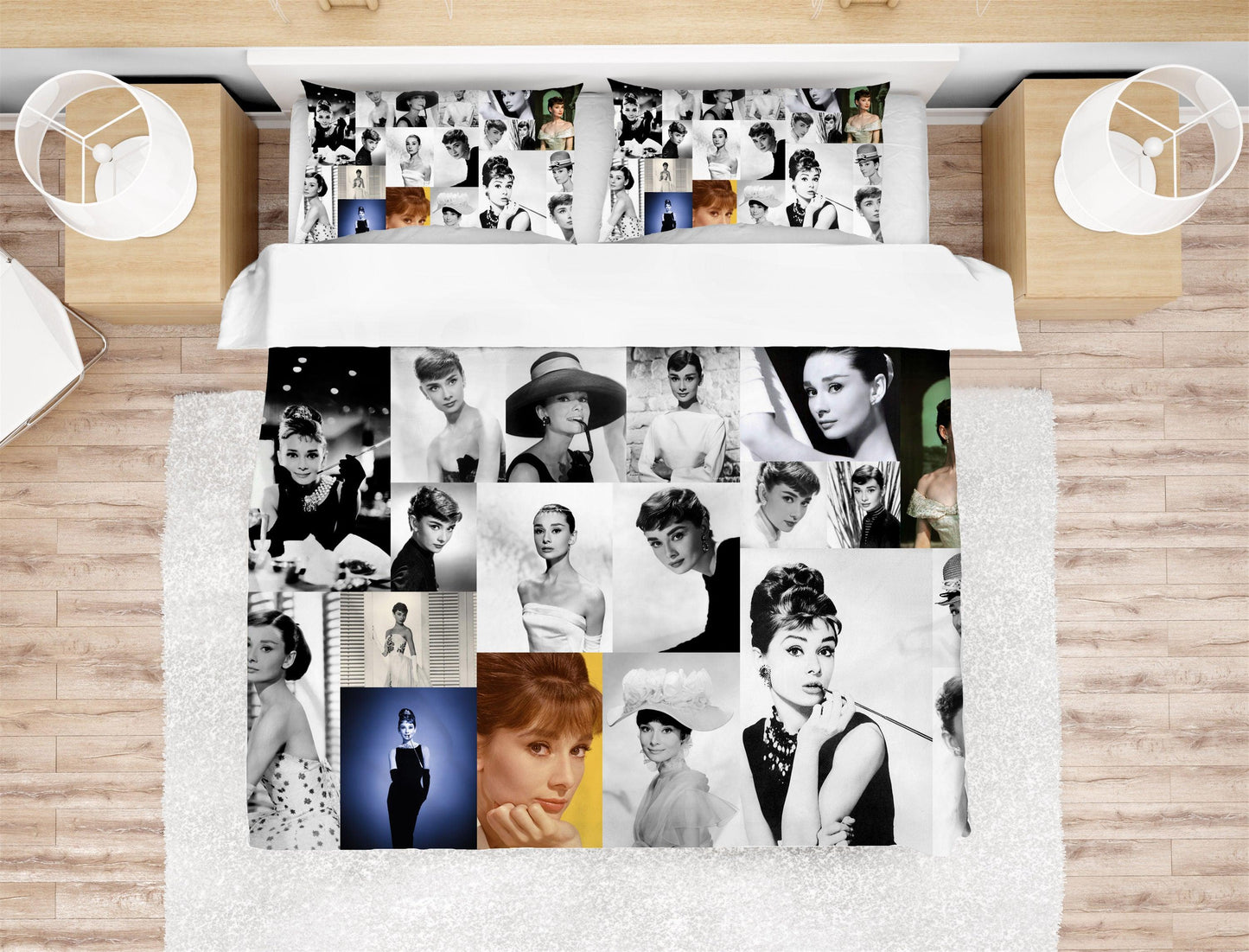 3D Audrey Hepburn Quilt Cover Set Bedding Set Duvet Cover Pillowcases SF23