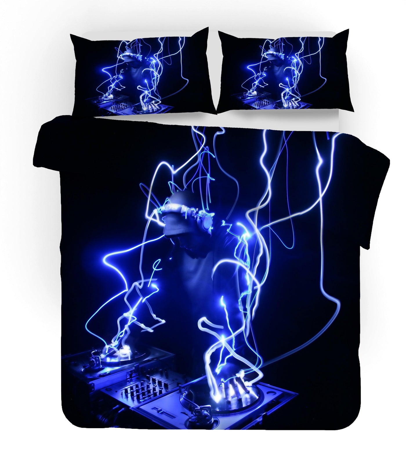 3D Blue Disc Jockey Music DJ Quilt Cover Set Bedding Set Pillowcases 73