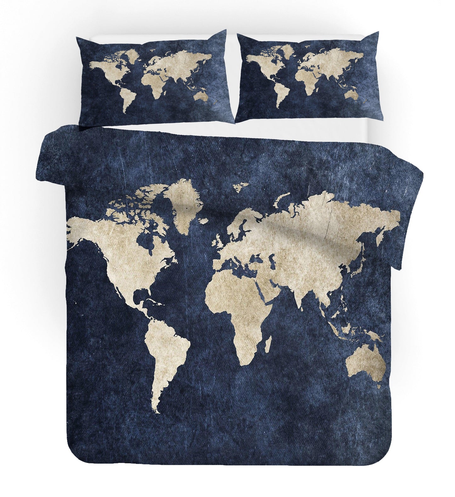 3D Blue World Map Quilt Cover Set Bedding Set Pillowcases 66